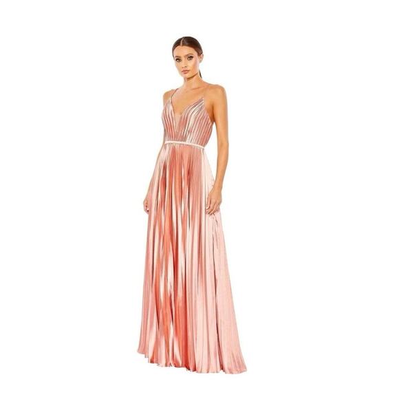 Mac Duggal Dresses & Skirts - Mac Duggal 49039 Rose Gold Pleated Gown Size 16 $298